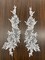 1 Pair Beaded Floral Lace Applique Embroidered on 100% Polyester Organza 10" x 2.5" Each Side